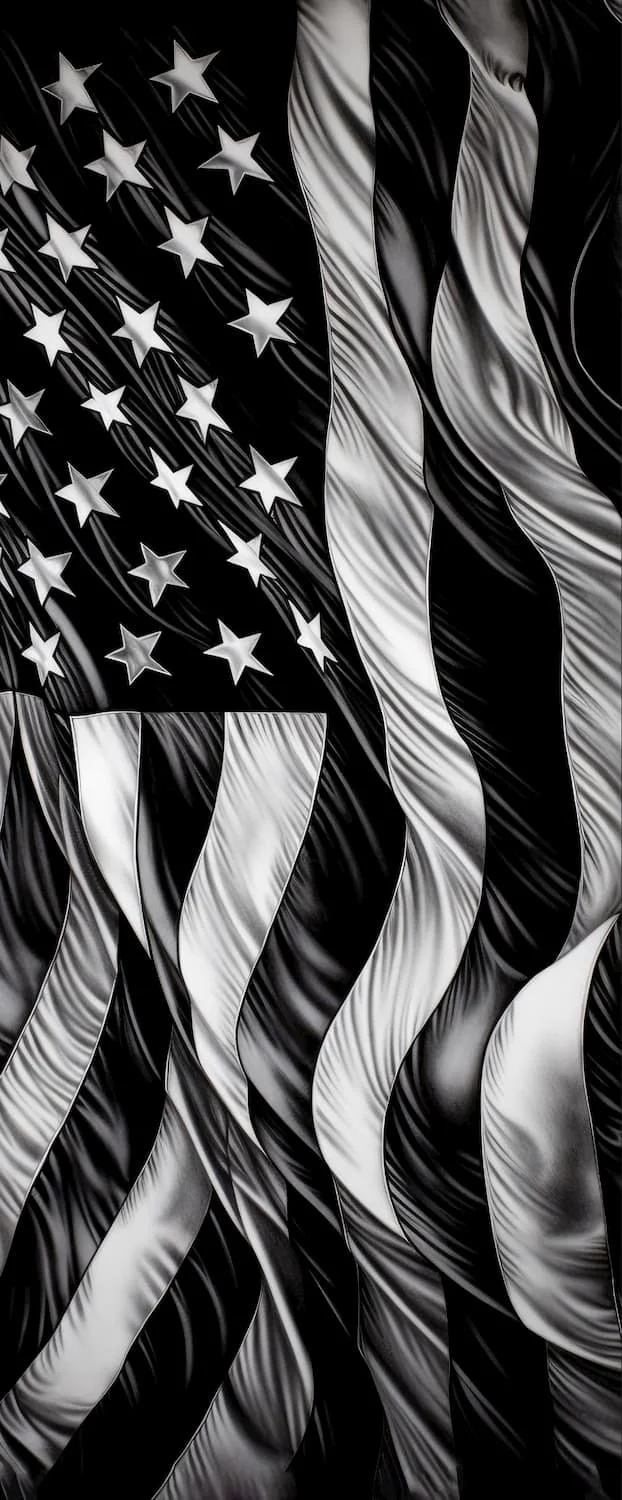 Black & White U.S.A. Flag - Custom Printed Door Wrap